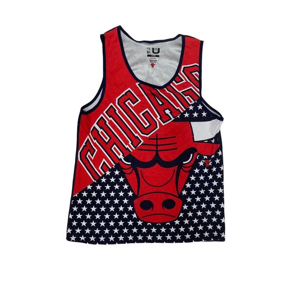 RARE NBA Chicago Bulls Red White & Blue Tank Top Practice Jersey Mens Large - Picture 1 of 4